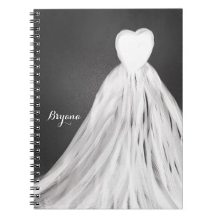 Bröllopsklänning Bridal Shower Journal Anteckningsbok Med Spiral