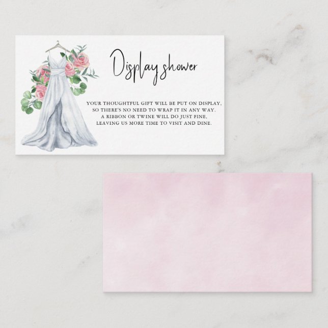 Bröllopsklänning med blommor - Visningsshowers Tilläggskort (Fram/baksida)