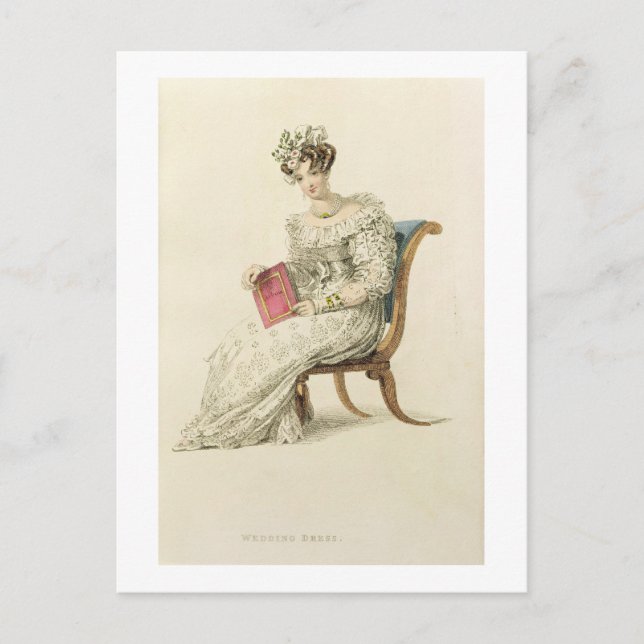 Bröllopsklänning, modeplanschen från Ackermanns Re Vykort (Framsida)