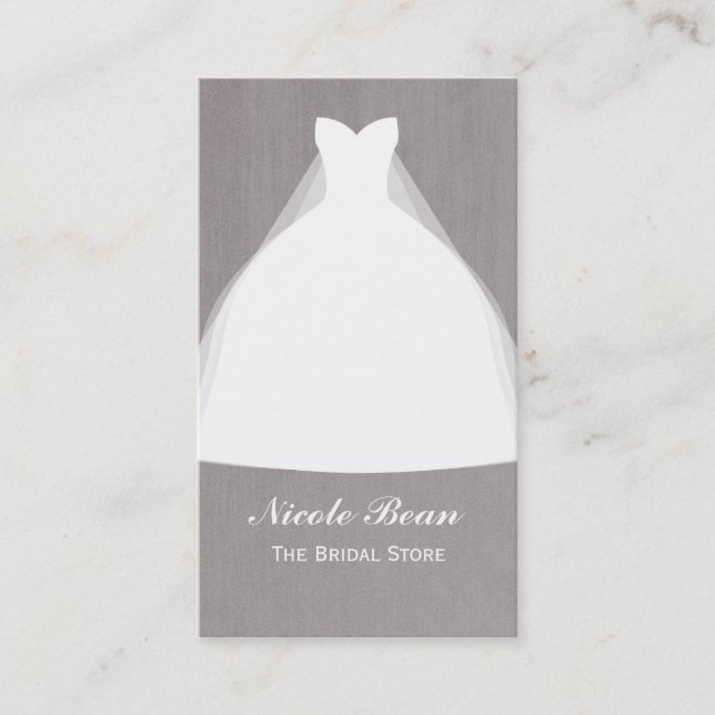 Bröllopsklänning Modern Glamour Bridal Chic Visitkort (Framsida)