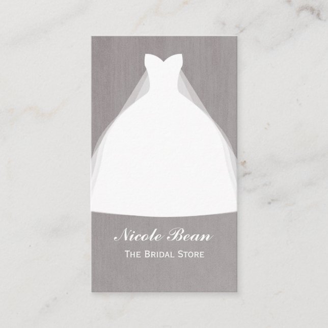 Bröllopsklänning Modern Glamour Bridal Chic Visitkort (Framsida)