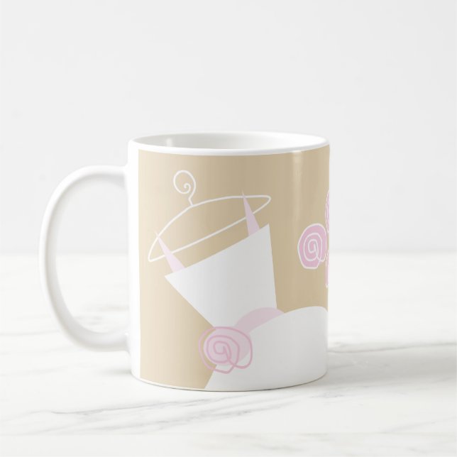 Bröllopsklänning Rosa Beige 'Bröllopsfest' mugg (Vänster)
