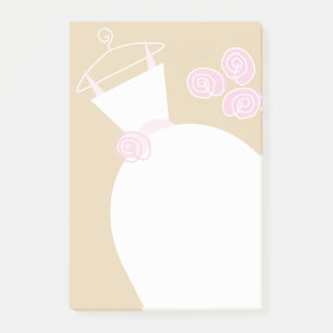Bröllopsklänning Rosa beige vertikal post-it lapp Block