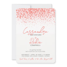 Bröllopskonst i levande korallgrått med duschkaska