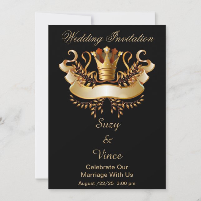 Bröllopskort för Anpassade Krona 4 Spara Datumet (Framsida)