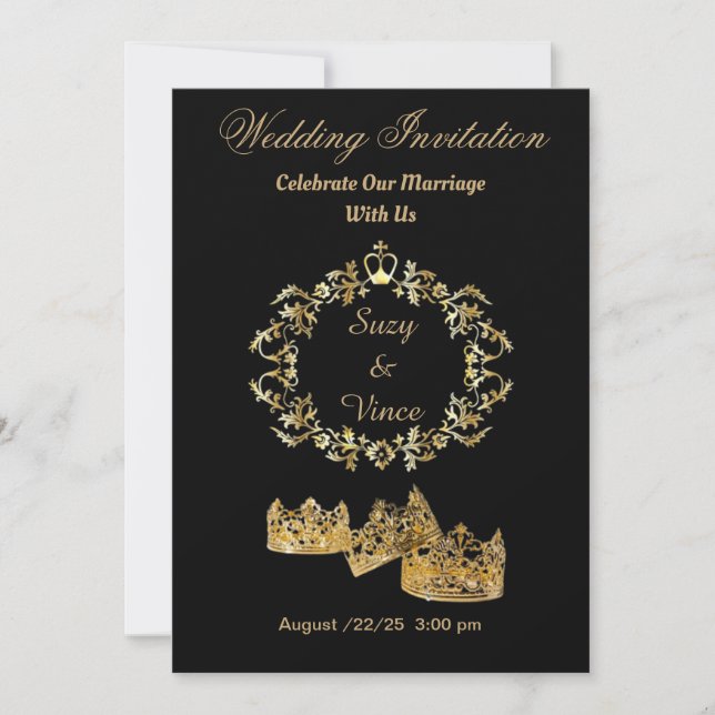 Bröllopskort för Anpassade Krona 6 Spara Datumet (Framsida)