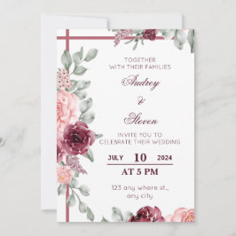 Bröllopskort för elegantens Blommigt Inbjudningar