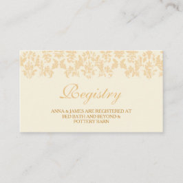 Bröllopskort för Elfenbenskusten och Guld Vintage Tilläggskort