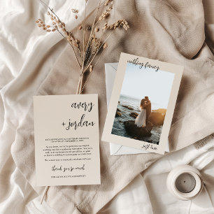 Bröllopskort för foto elopement inbjudningar