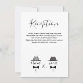 Bröllopskort för homosexuella i svart och vitt