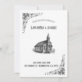 Bröllopskort för kyrka inbjudningar