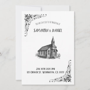 Bröllopskort för kyrka inbjudningar