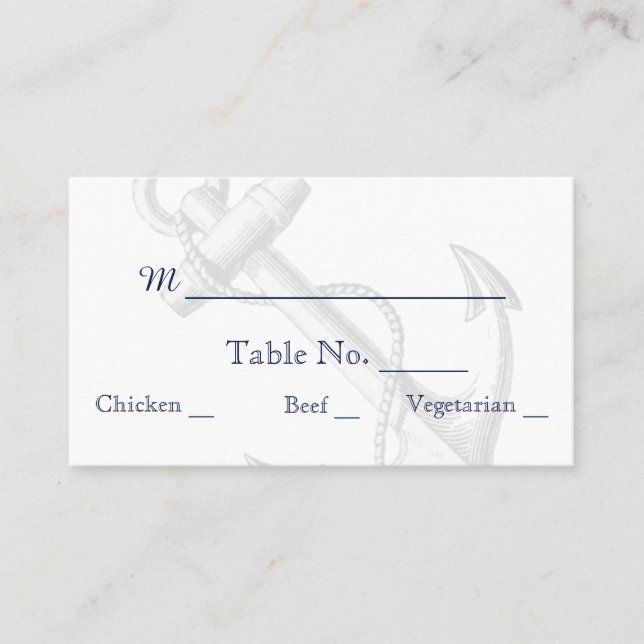 Bröllopskort för marinankor och Silver Placeringskort (Framsida)