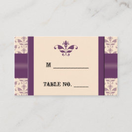 Bröllopskort för plommon och champagne placeringskort