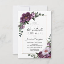 Bröllopskort för Plum Peonies Brudtrollop Invitati