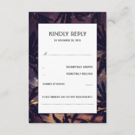 Bröllopskort för solnedgång på stranden med palmer OSA kort