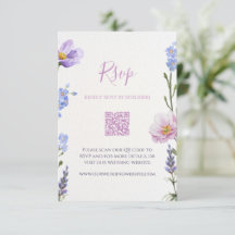 Bröllopskort för svar med lila vildblomma