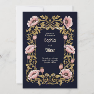 Bröllopskort för vintagens Blommigt Inbjudningar