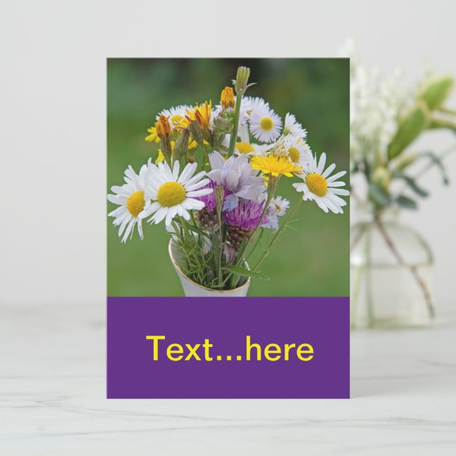 Bröllopskort Inbjudan Mall (Stående Fram)