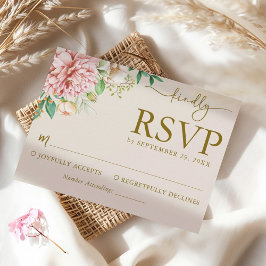 Bröllopskort med akvarellhydrangea i rosé OSA kort