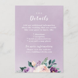 Bröllopskort med blommande botanisk blomma tilläggskort