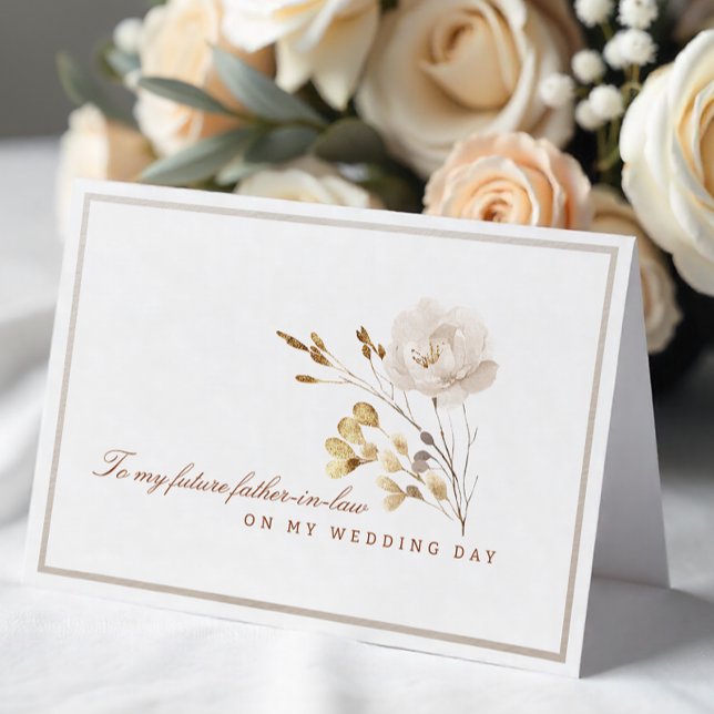 Bröllopskort med blommor till min blivande svärfar tack kort (Father-in-law Wedding Day Card)