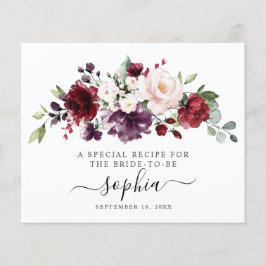 Bröllopskort med Floral Burgundy Blush Bridal Show