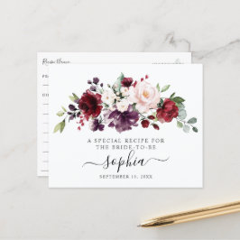 Bröllopskort med Floral Burgundy Blush Bridal Show