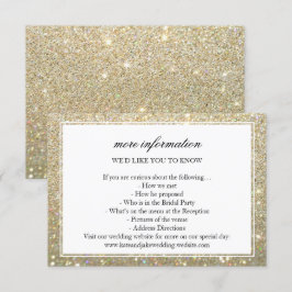 Bröllopskort med mera information - Guld Glit Fab  Inbjudningar