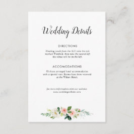 bröllopskort med rosafärgade rosor tilläggskort