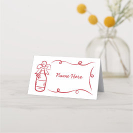 Bröllopskort Namn Whimsical Hand plockade Placeringskort