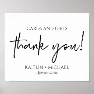 Bröllopskort och presenter, 8 x 10, modern, svart poster