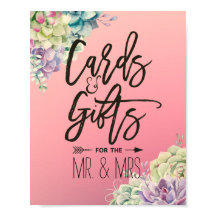 Bröllopskort och presenter Vattenfärgssucculenter