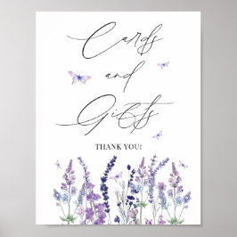 Bröllopskort och presentkort för vildblommor poster