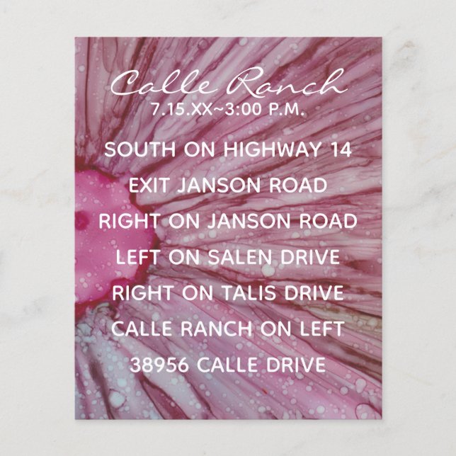 Bröllopskort, turkos och lavendel (Framsida)