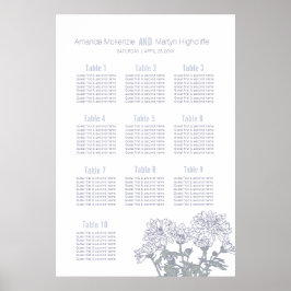 Bröllopskrysantemum vit tecknad konst bord plan poster