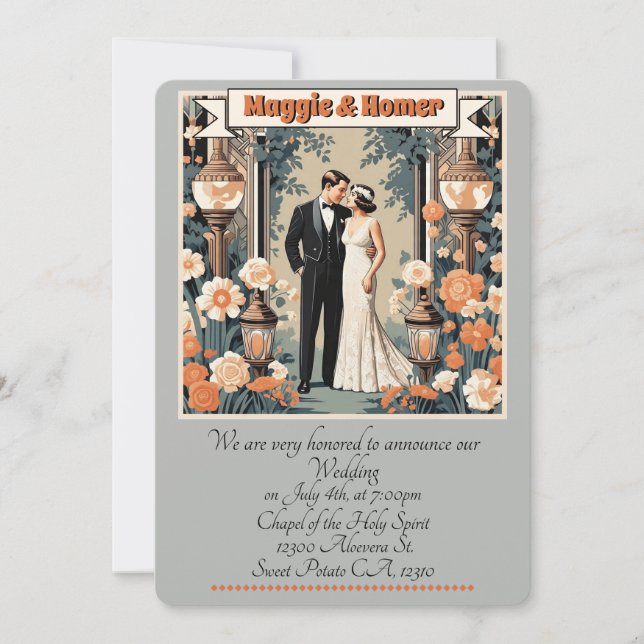 " BRÖLLOPSKUNÖRELSE " INBJUDNINGAR (Framsida)