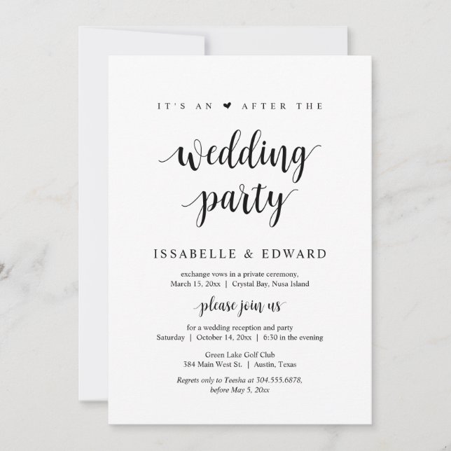 Bröllopskväll, Det är efter kalaset  Inbjudningar (Framsida)