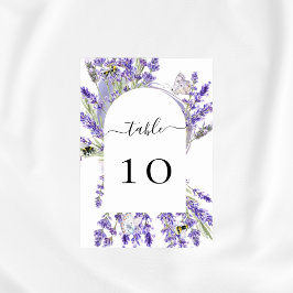 Bröllopslavendelblommor violetta  bordsnummer