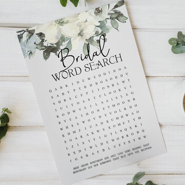 Bröllopslek Ordspel Sök Ivory Vit Blommig (Skapare uppladdad)