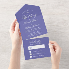 Bröllopslila Elegant Kalligrafi RSVP