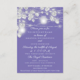 Bröllopsljus Glitter Grå Violett Lila Inbjudningar