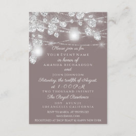 Bröllopsljus Krukor Glitter Grå Silver Brun Inbjudningar