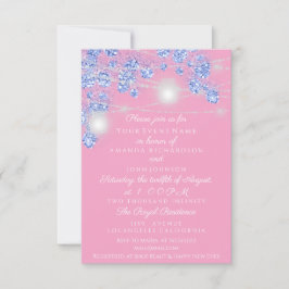 Bröllopsljus Krukor Rustik Glitter Blå Gnista Rosa Inbjudningar