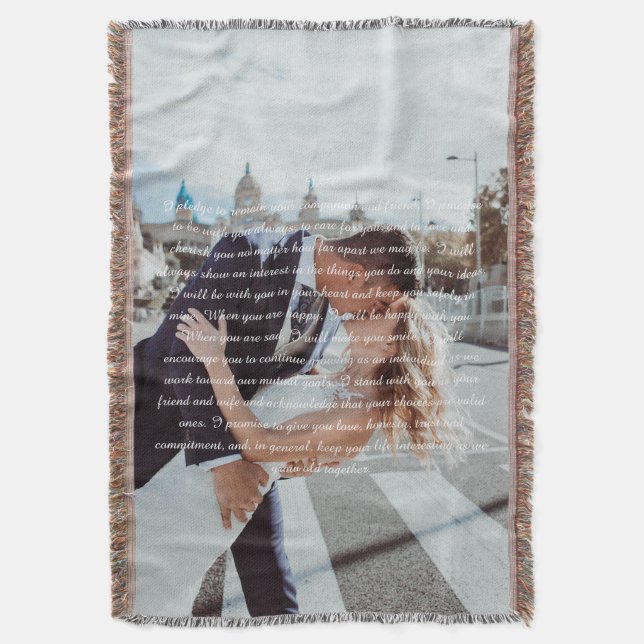 Bröllopslöften Par Foto Filt (Framsidan Vertikal)