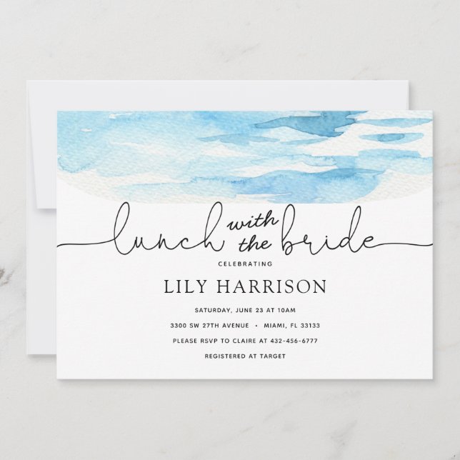 Bröllopslunch med bruden - bröllopsinbjudan inbjudningar (Framsida)