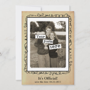 Bröllopsmall för foto med datum för Save the Date Spara Datumet