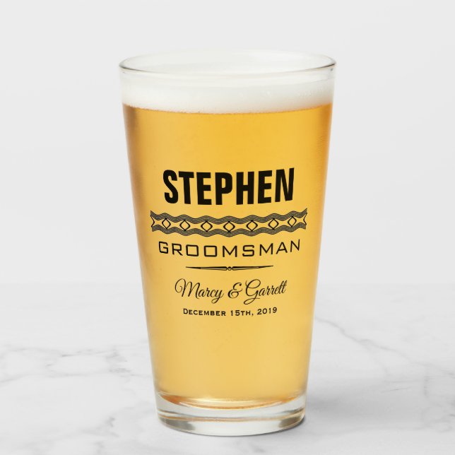 BRÖLLOPSMAN BRÖLLUPSFÖLJARE TUMBLERGLAS GLASKOPP (Framsida fylld)
