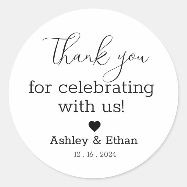 bröllopsmärken runt klistermärke (Framsida)