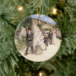 Bröllopsmarschen av Robinson, Vintage Nygifta Julgransprydnad Keramik